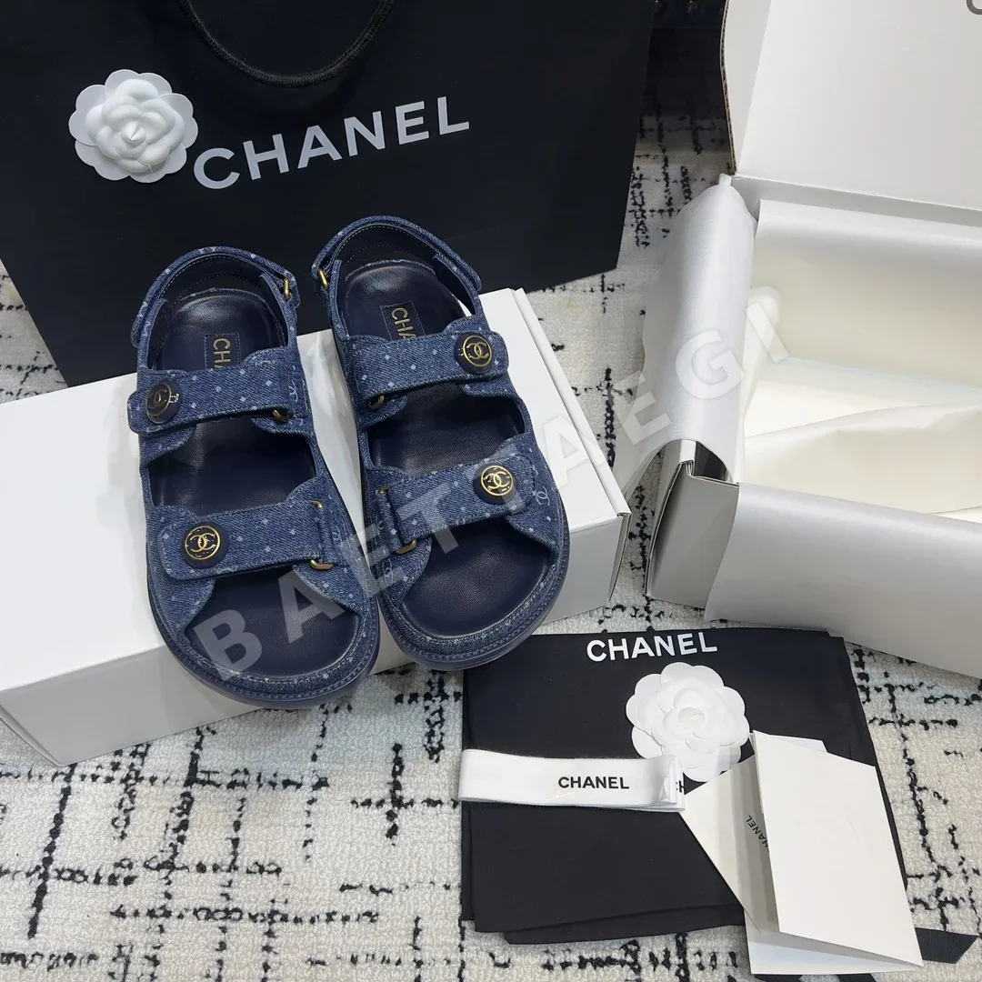 샤넬 더블 C 벨크로 비치슈즈 94763