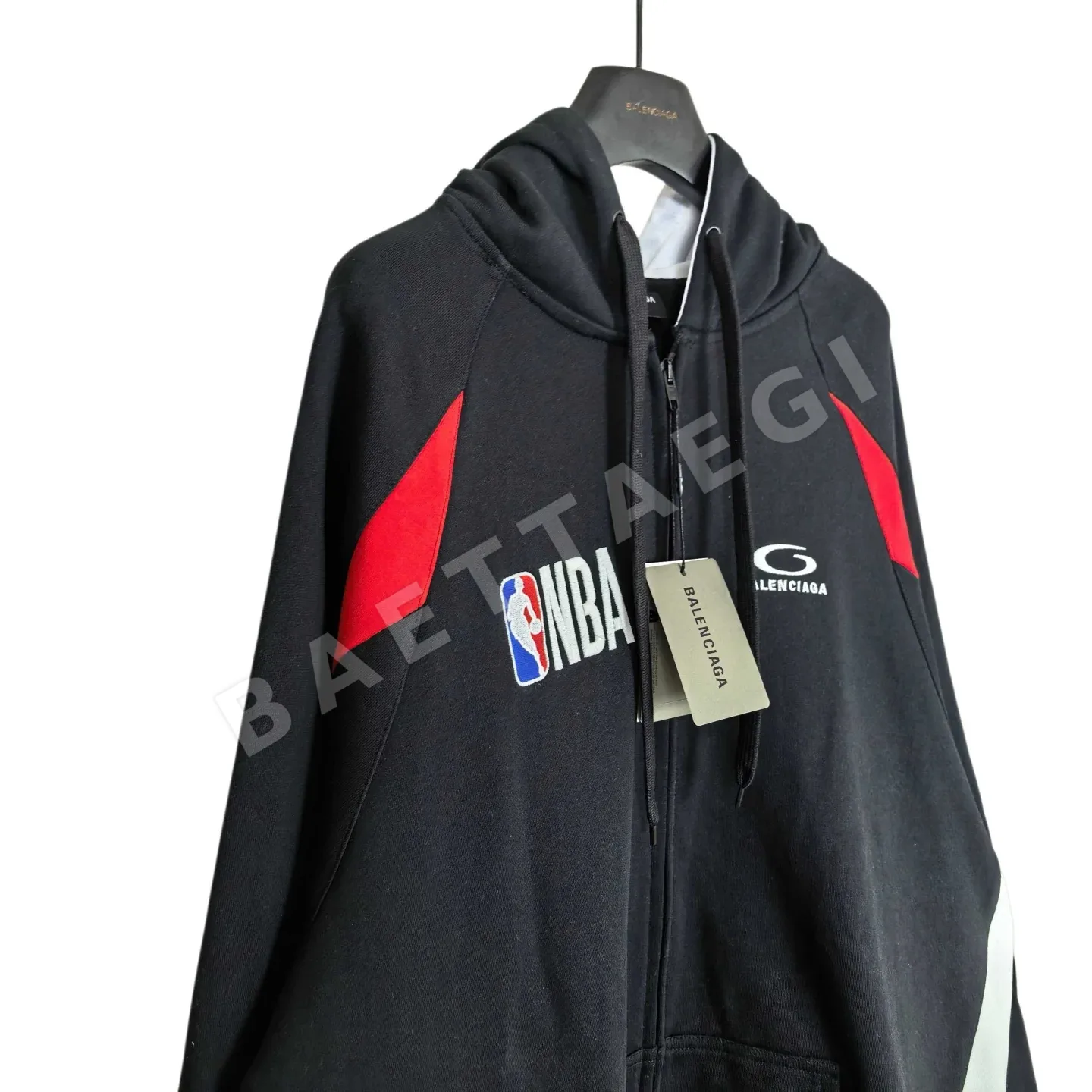 발렌시아가 NBA 콜라보 오버사이즈 지퍼 남성 후드 상세 이미지 9