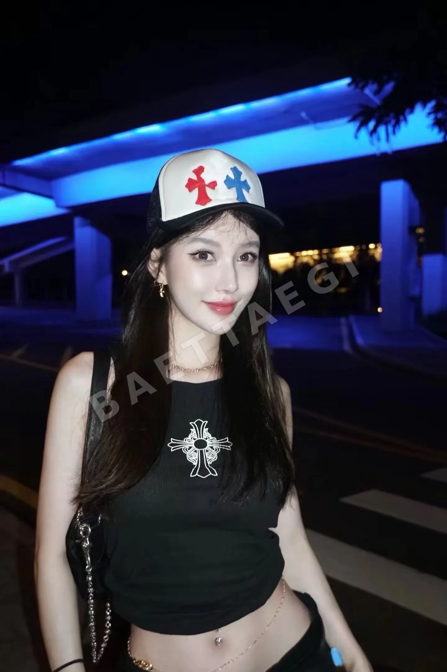 크롬하츠 가죽 십자가 조절형 야구모자 상세 이미지 4