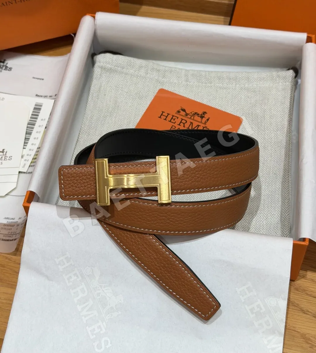 에르메스 H 버클 양면 가죽 여성 벨트 177544