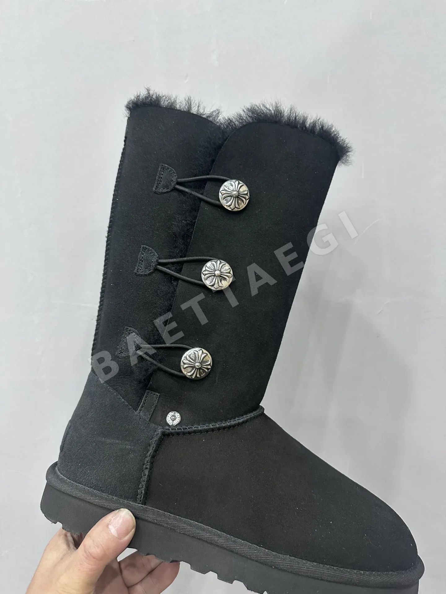 크롬하츠 부츠 블랙 사이드 버클 상세 이미지 2