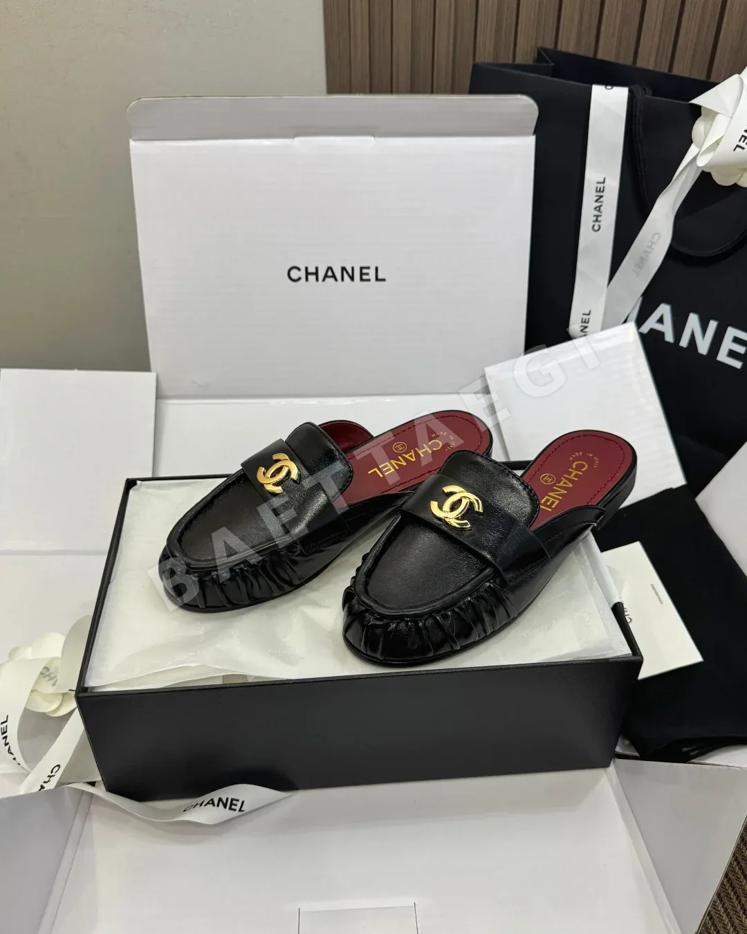 샤넬 샌들 카프스킨 더블 C 메탈 버클 상세 이미지 3