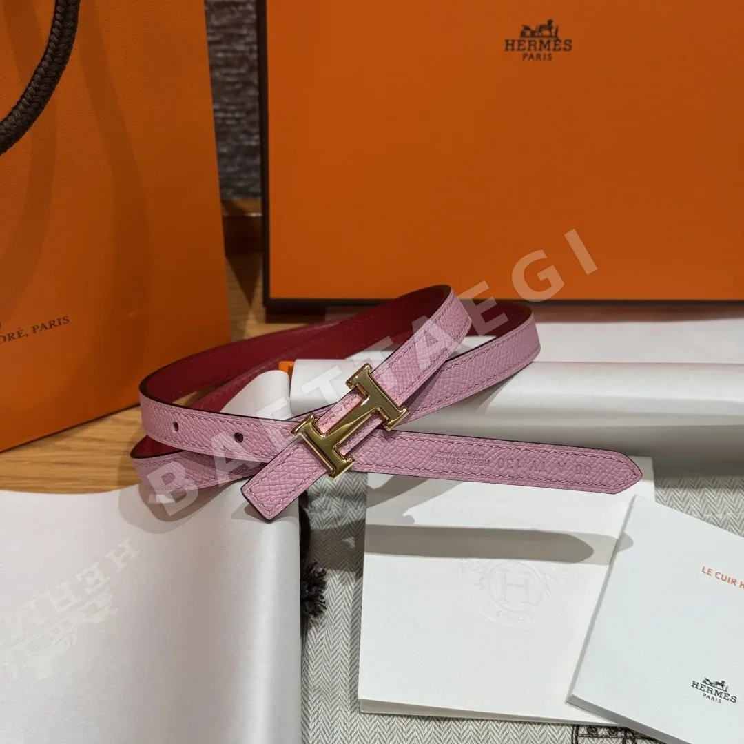 에르메스 양면 가죽 슬림 벨트 175640