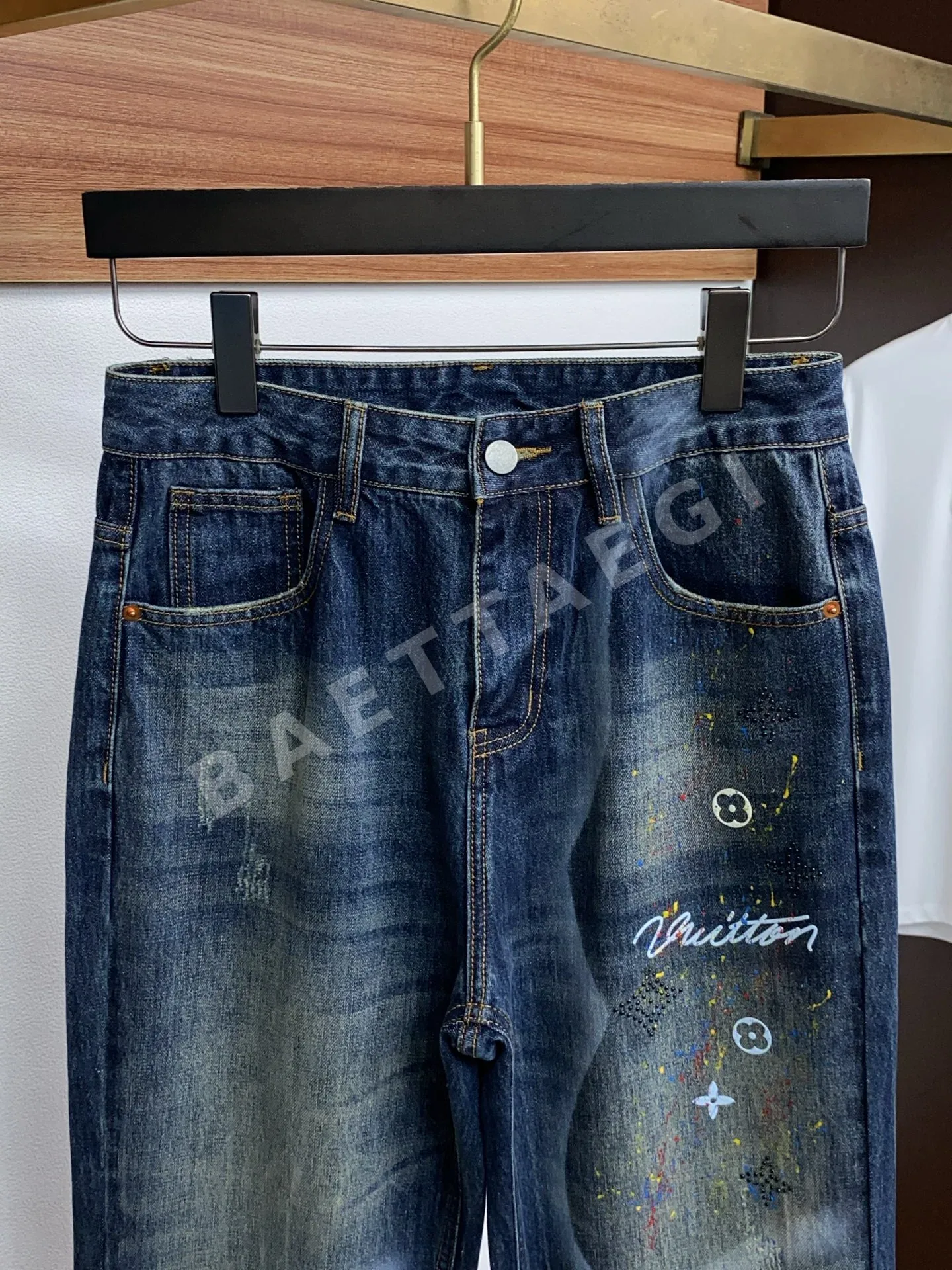 루이비통 스트레이트 레그 데님 남성 바지 상세 이미지 3