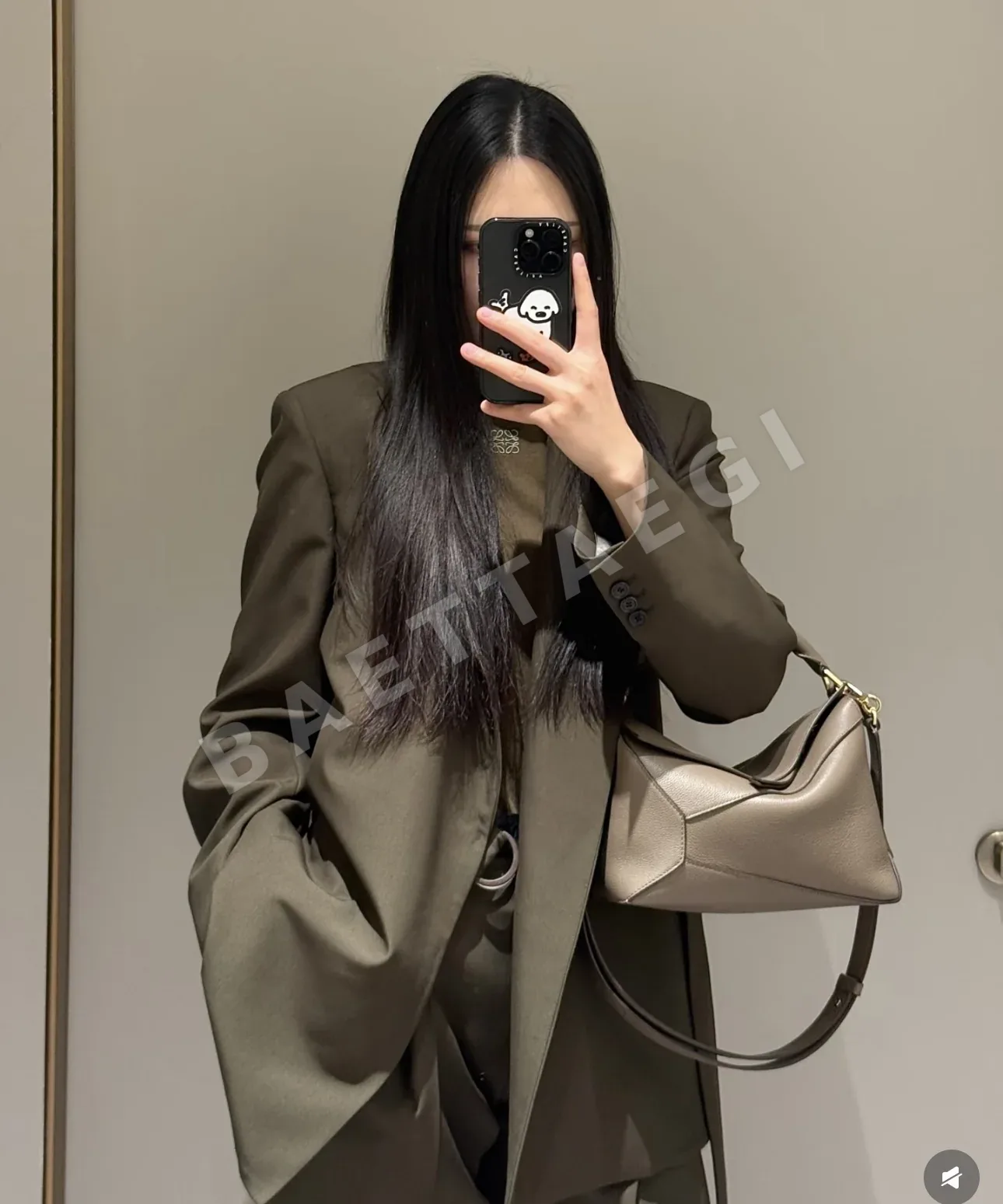 로에베 슬림핏 블랙 수트 세트 상세 이미지 8