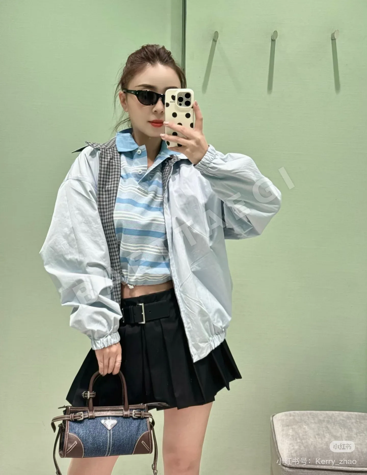 프라다 스트라이프 카라 반팔 티셔츠 상세 이미지 7