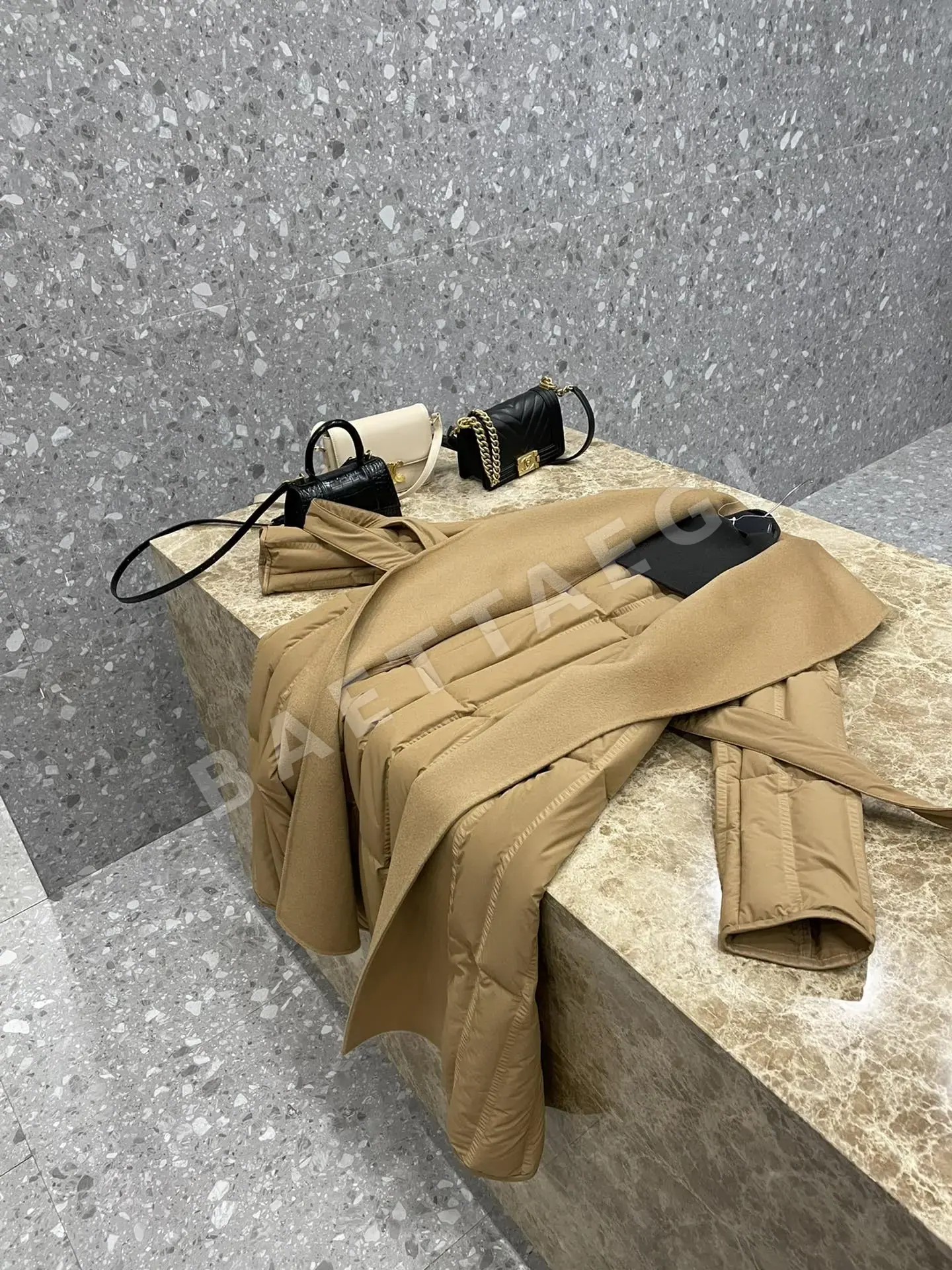 막스마라 100% 울 숄카라 구스다운 롱 코트 패딩 상세 이미지 6