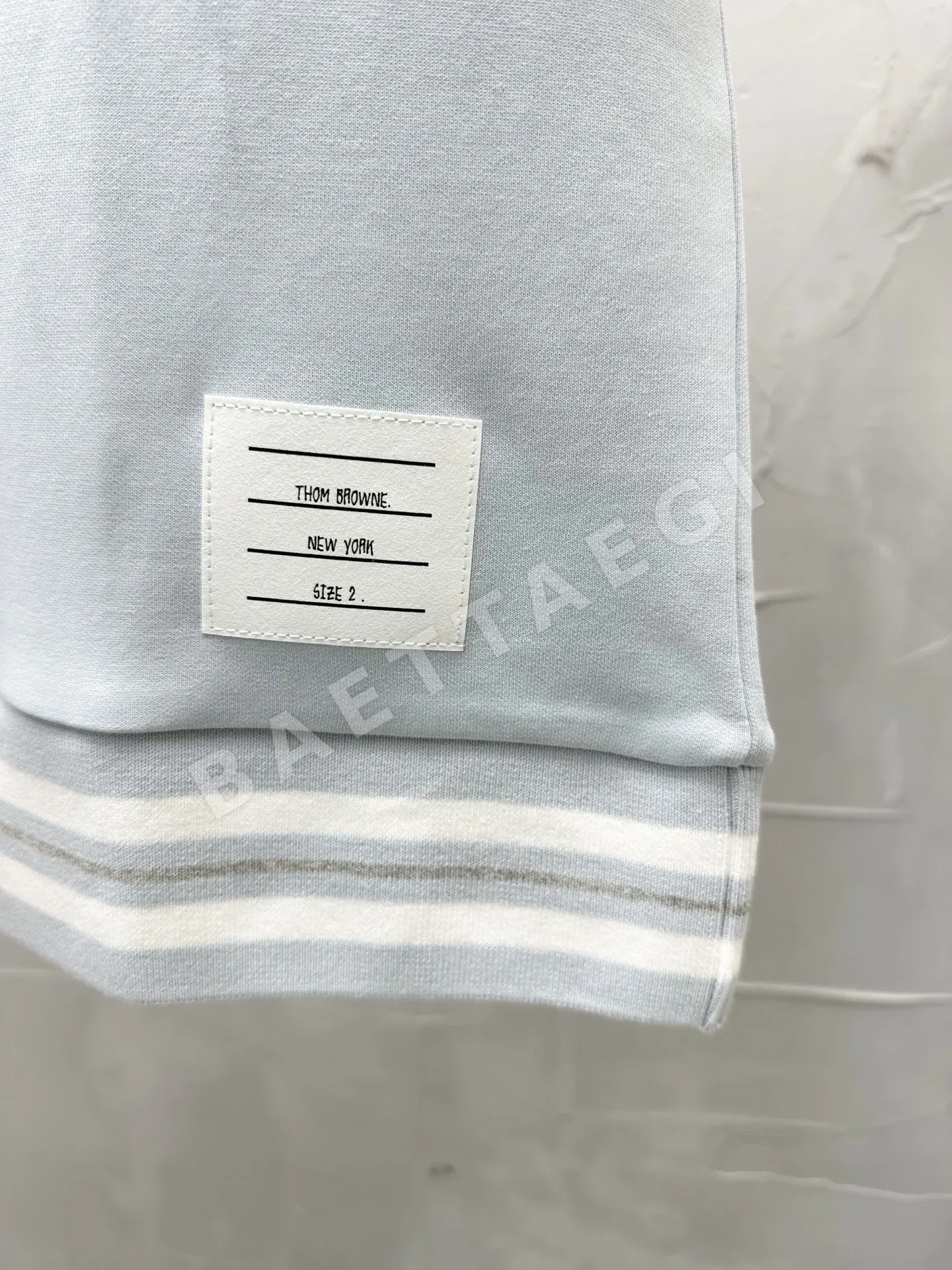 톰브라운 컬러블록 양면 면 크루넥 반팔 티셔츠 상세 이미지 5