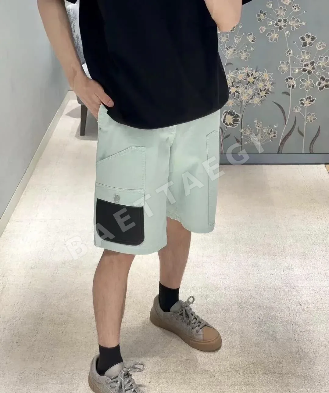 스톤아일랜드 패치워크 데님 남성 반바지 상세 이미지 8