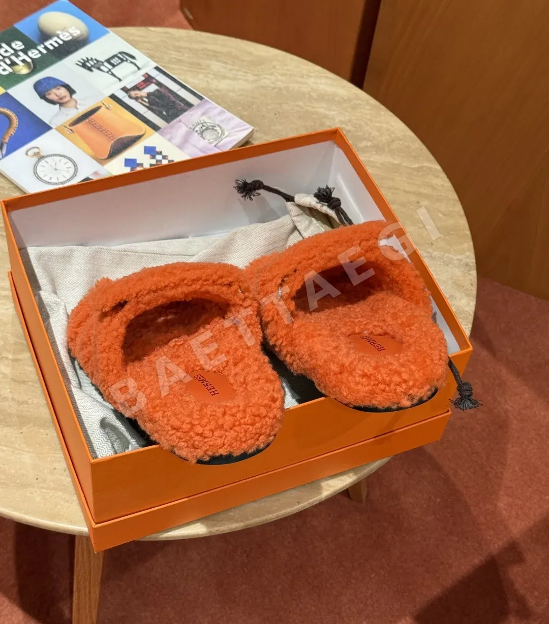 에르메스 시프르 샌들 오렌지 램스킨 상세 이미지 5