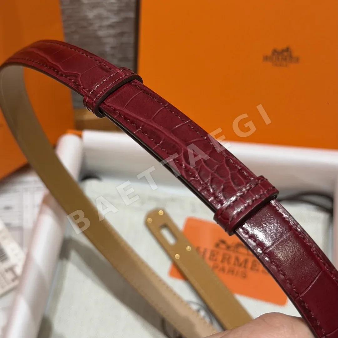에르메스 켈리 버클 크로커다일 에펨 벨트 18mm 상세 이미지 10