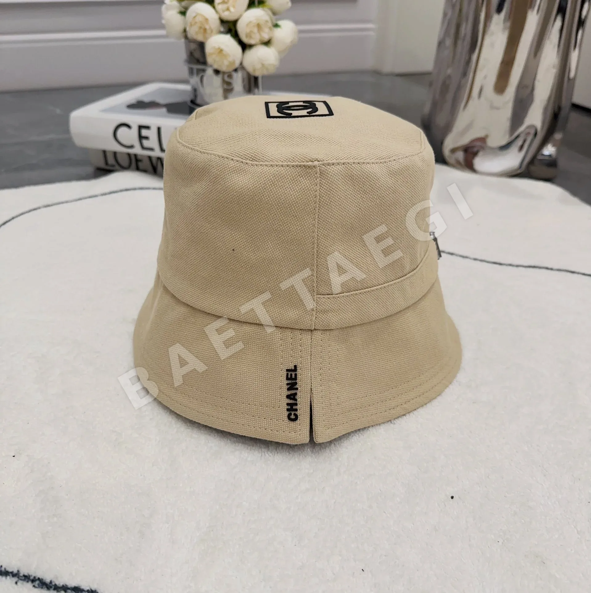 샤넬 빈티지풍 드로스트링 버킷햇 82204