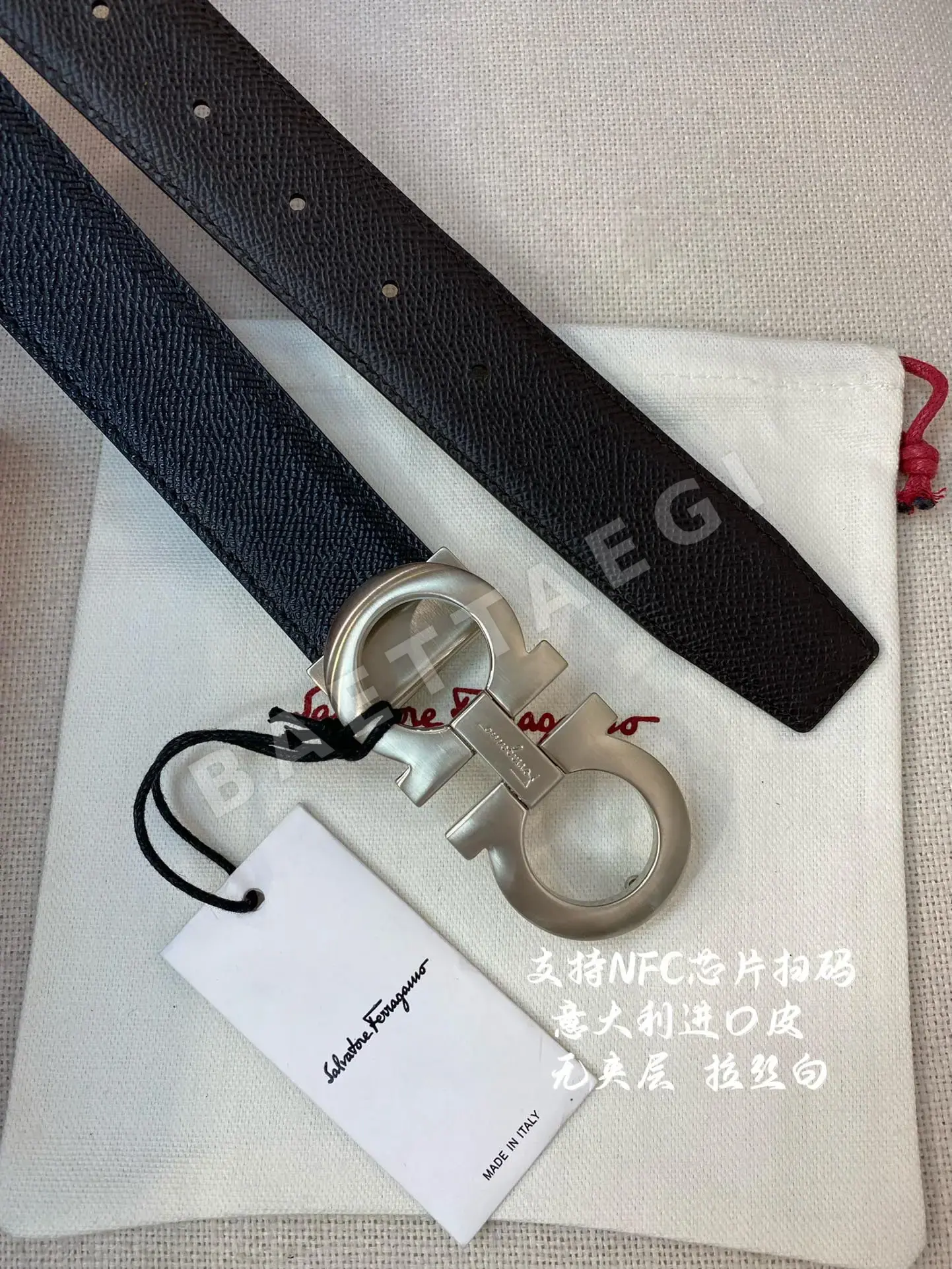페레가모 본가죽 가죽 벨트 3.5 CM202500320 상세 이미지 4