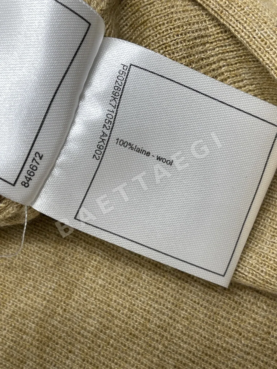 샤넬 V넥 메탈 버튼 여성 울 코튼 가디건 상세 이미지 9
