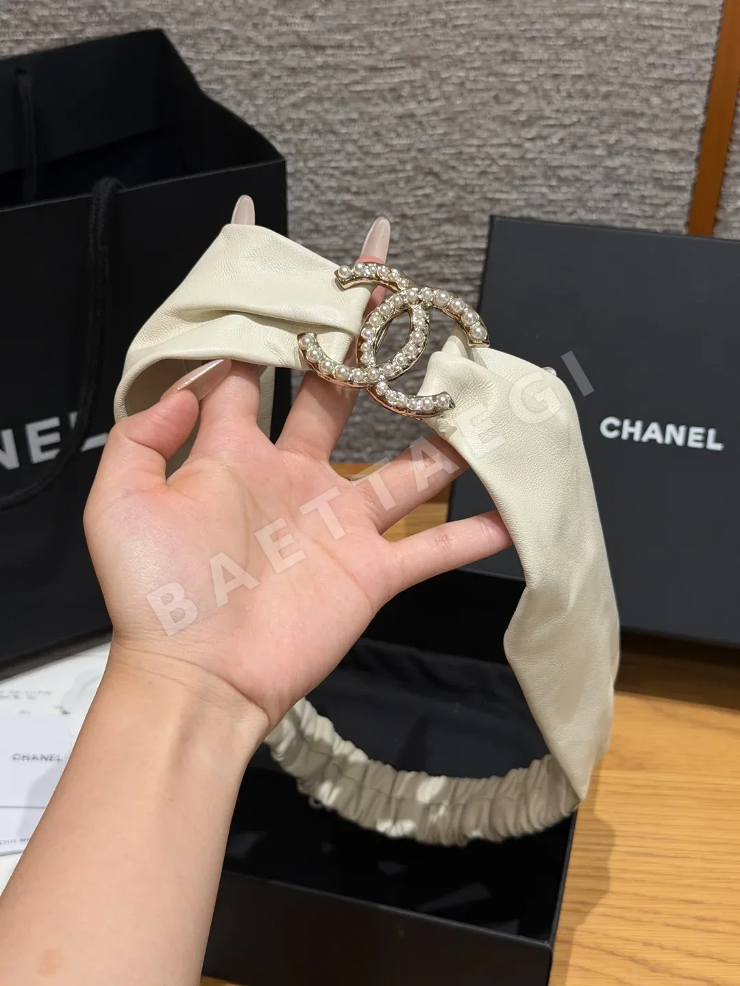 샤넬 진주 더블 C 램스킨 벨트 상세 이미지 2