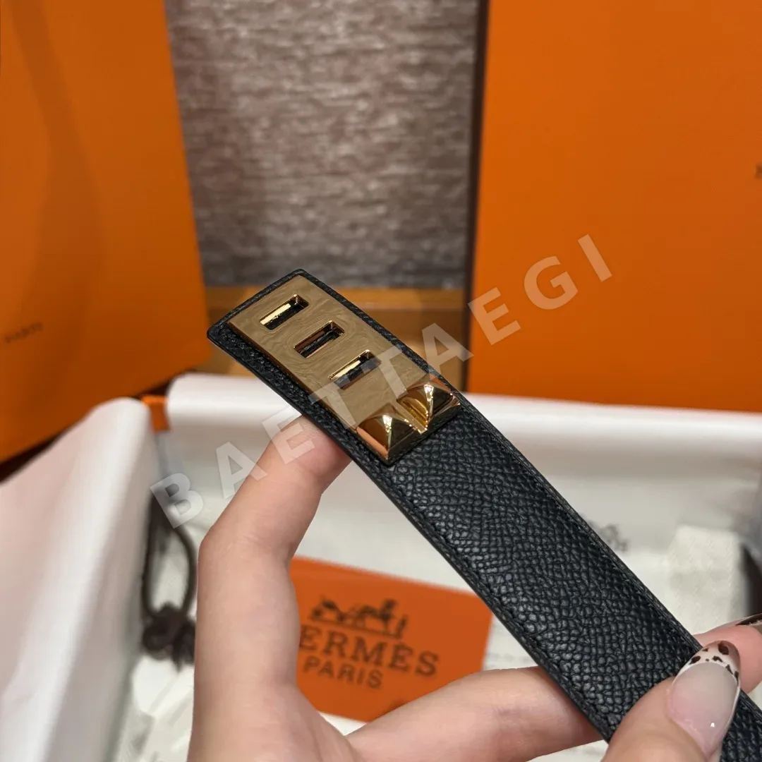 에르메스 켈리 금도금 버클 카프스킨 벨트 상세 이미지 7