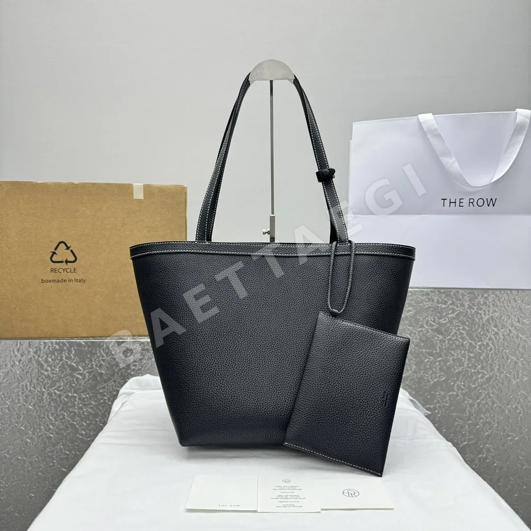더로우 대립 래치 블랙 외부 스티치 토트백 128665