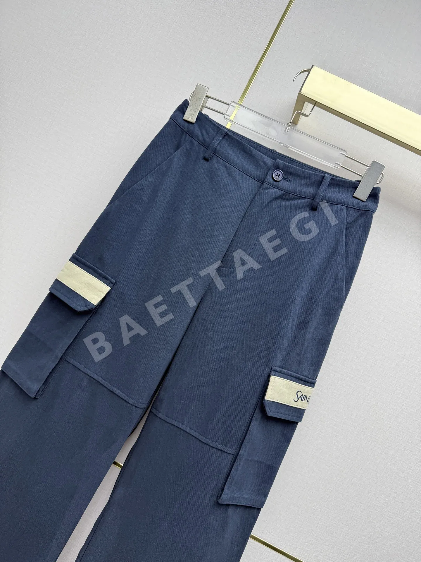 생로랑 컬러 블록 카고 팬츠 여성 바지 상세 이미지 5