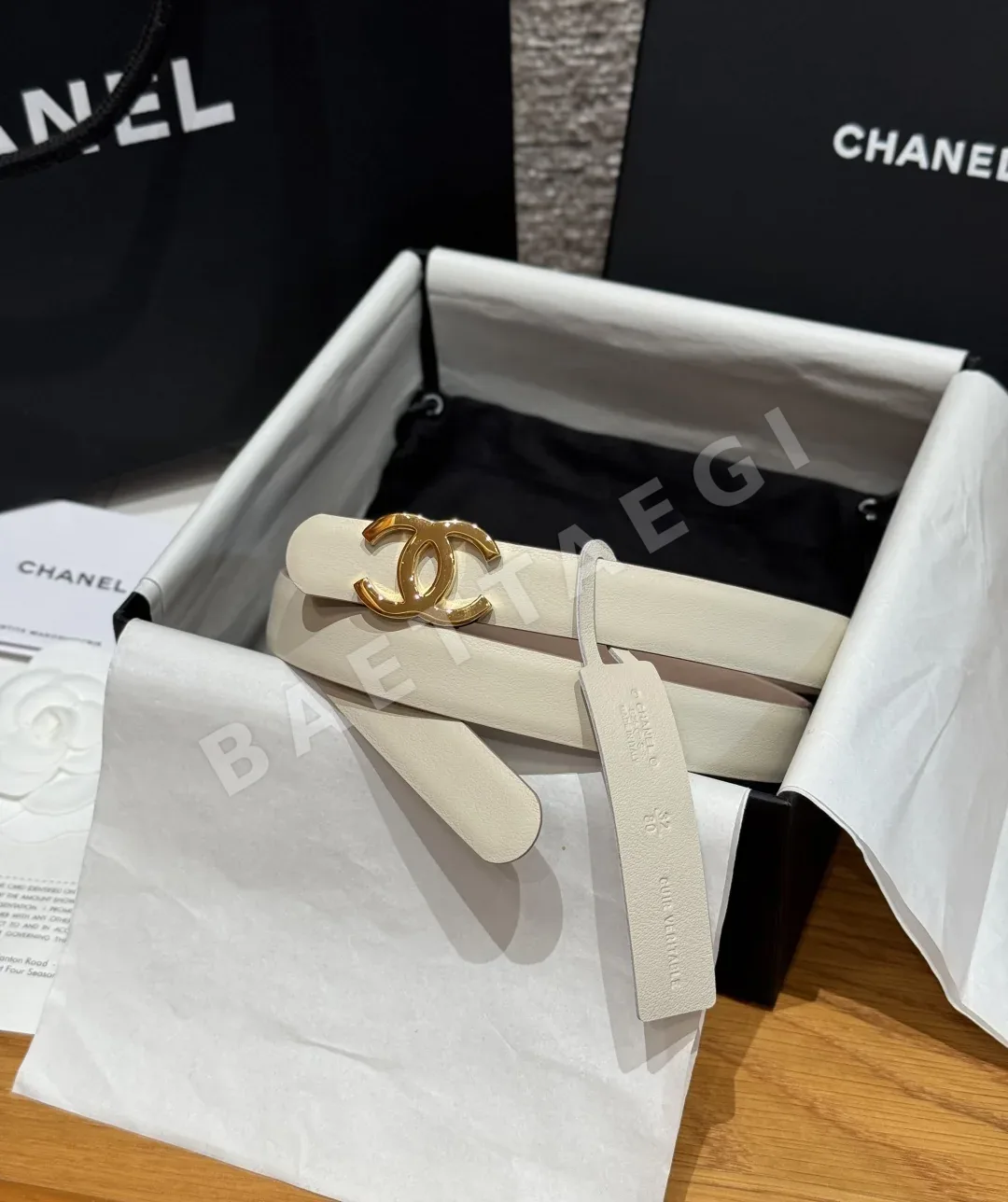 샤넬 타임리스 클래식 더블 C 양면 송아지가죽 벨트 174145