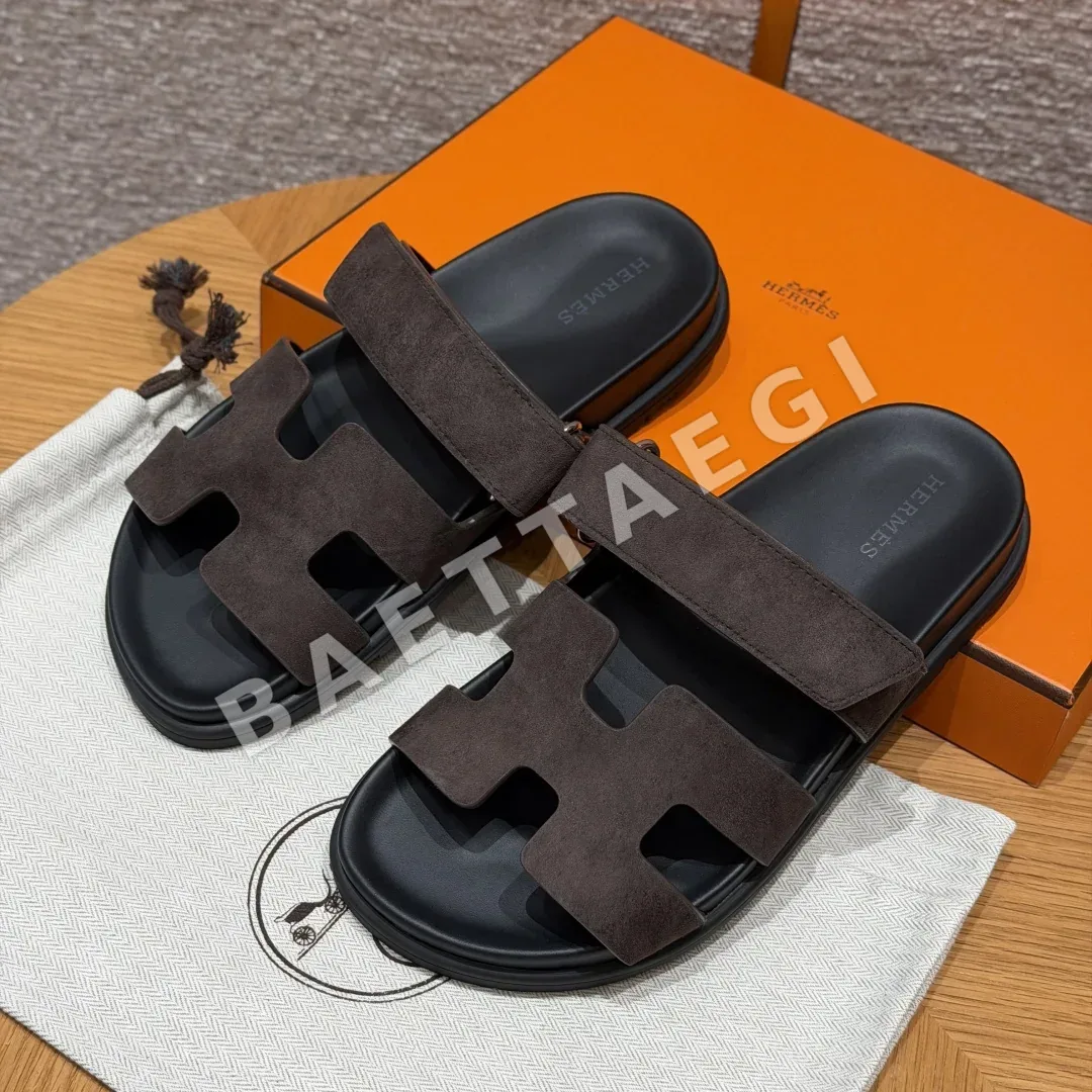 에르메스 시프레 샌들 에베네브라운 샤모아가죽 상세 이미지 1