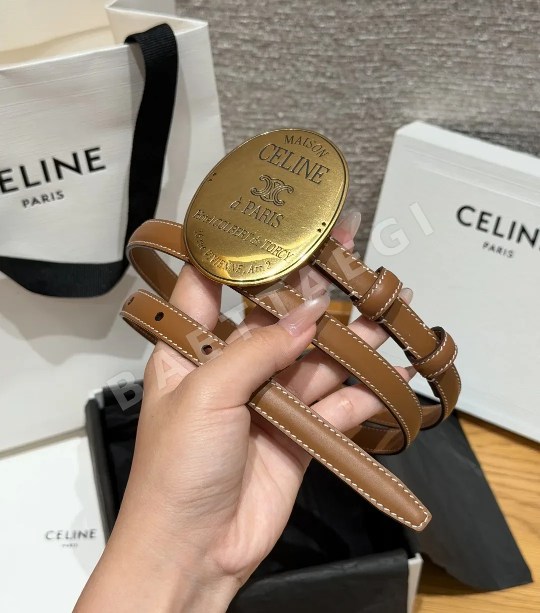 셀린느 메종 13mm 소가죽 벨트 골드 버클 상세 이미지 2