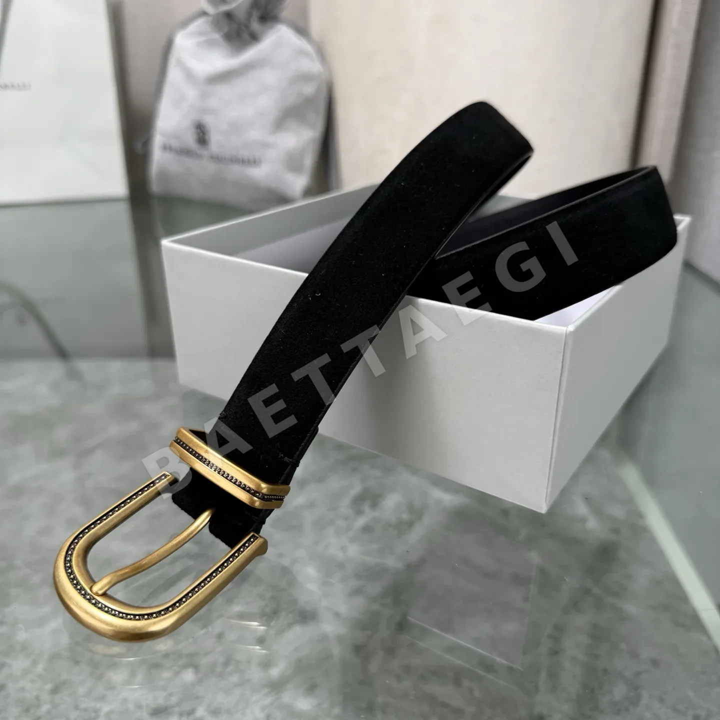 브루넬로쿠치넬리 3.0 와이드 양면 가죽 벨트 상세 이미지 9