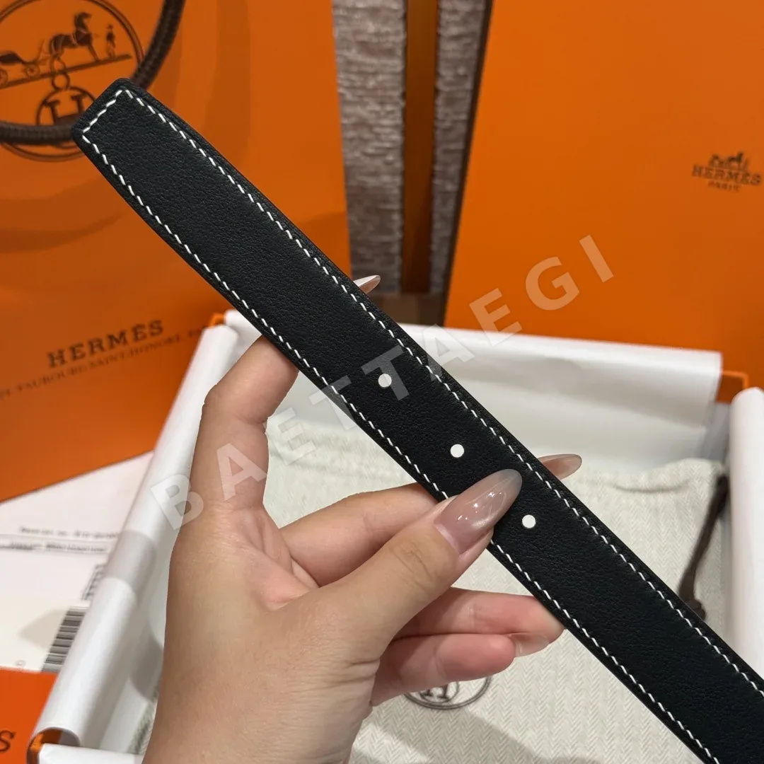 에르메스 H 오 카레 무광 버클 리버시블 가죽 벨트 상세 이미지 9