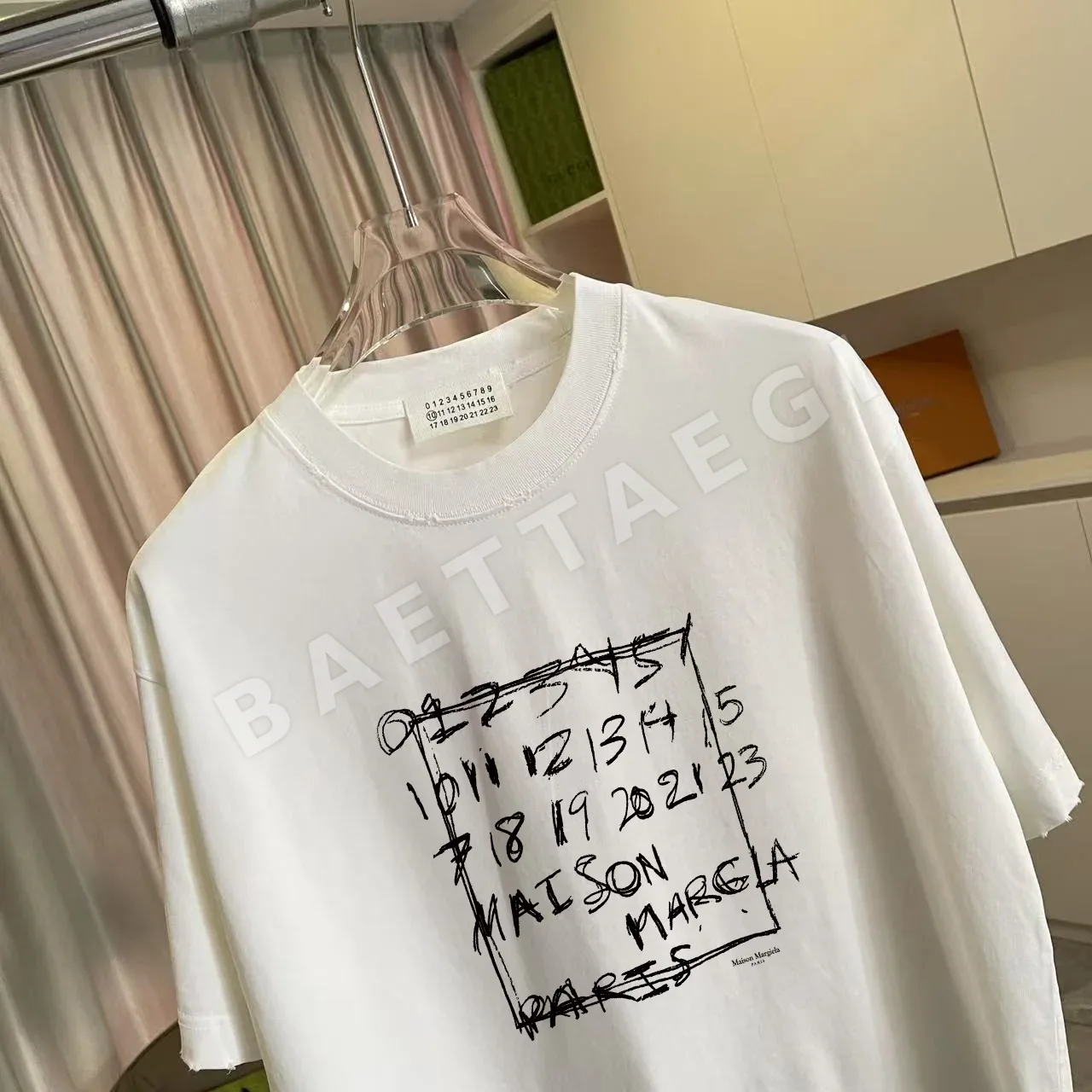 마르지엘라 워시 가공 데미지 반팔 티셔츠 상세 이미지 3