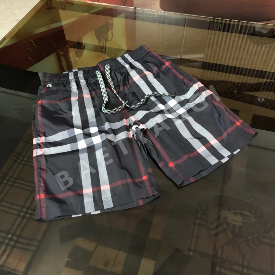 버버리 체크 패턴 메시 안감 남성 반바지 상세 이미지 2