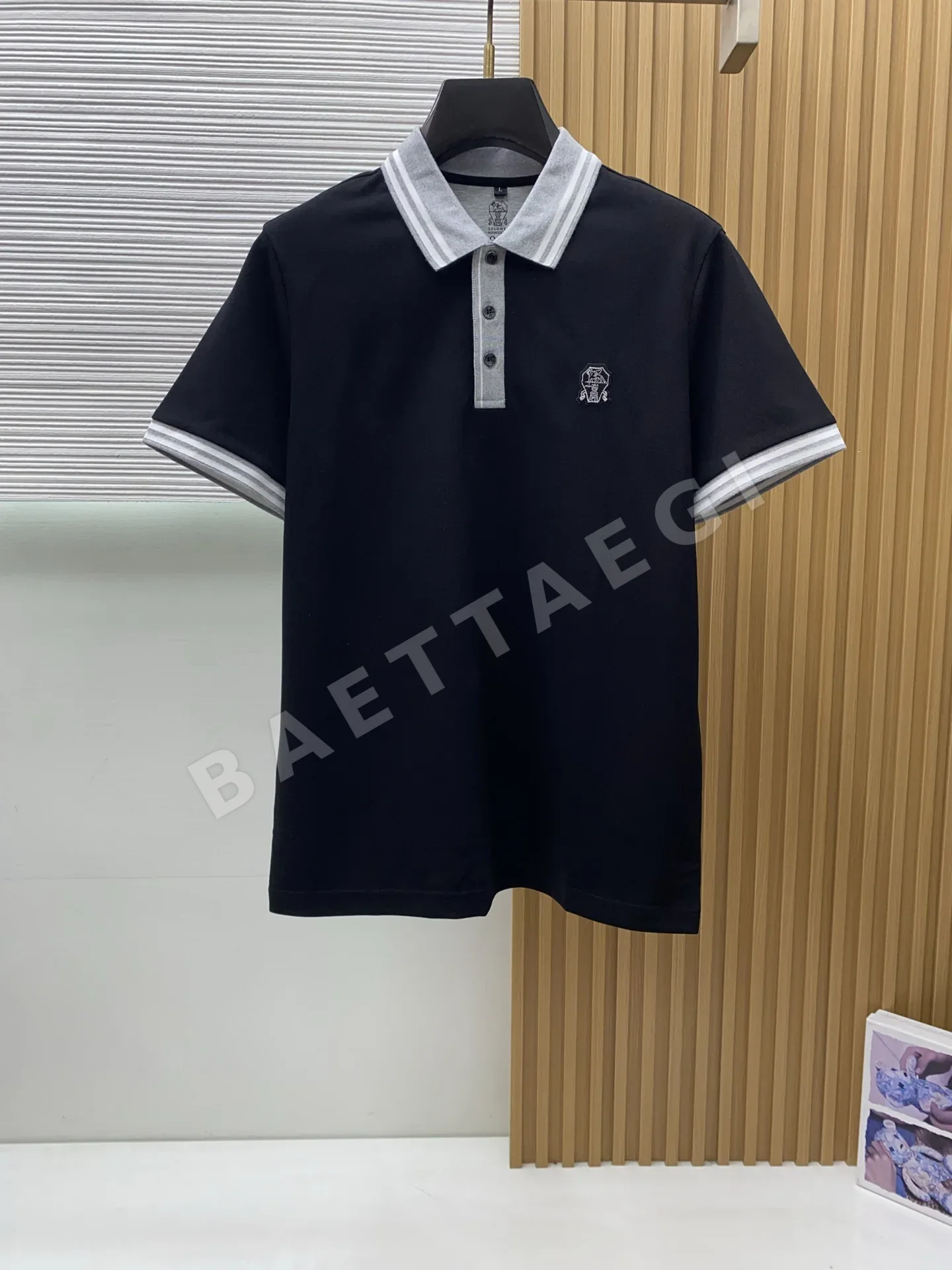 브루넬로쿠치넬리 남성 코튼 메시 반팔 폴로셔츠 47939