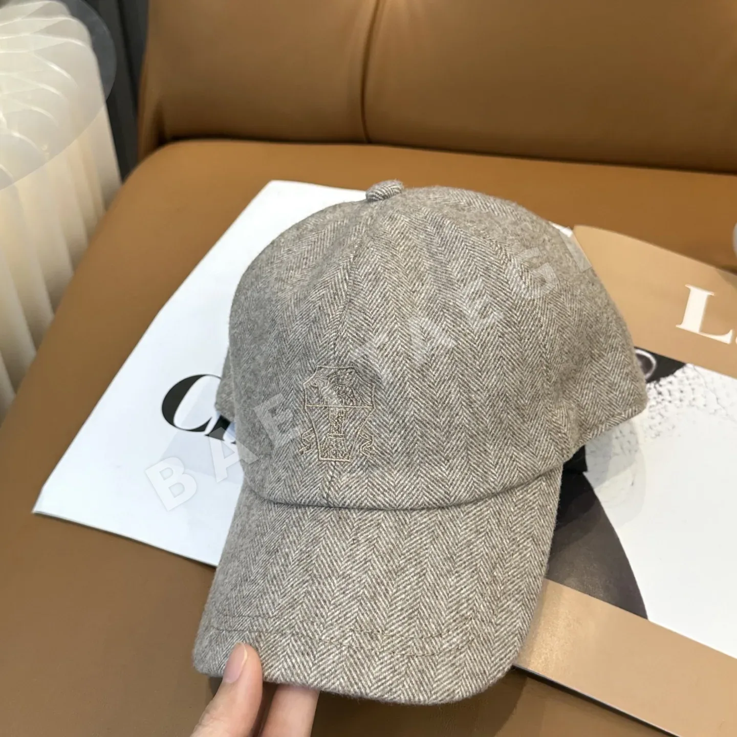 브루넬로쿠치넬리 헤링본 베이스볼 캡 상세 이미지 3