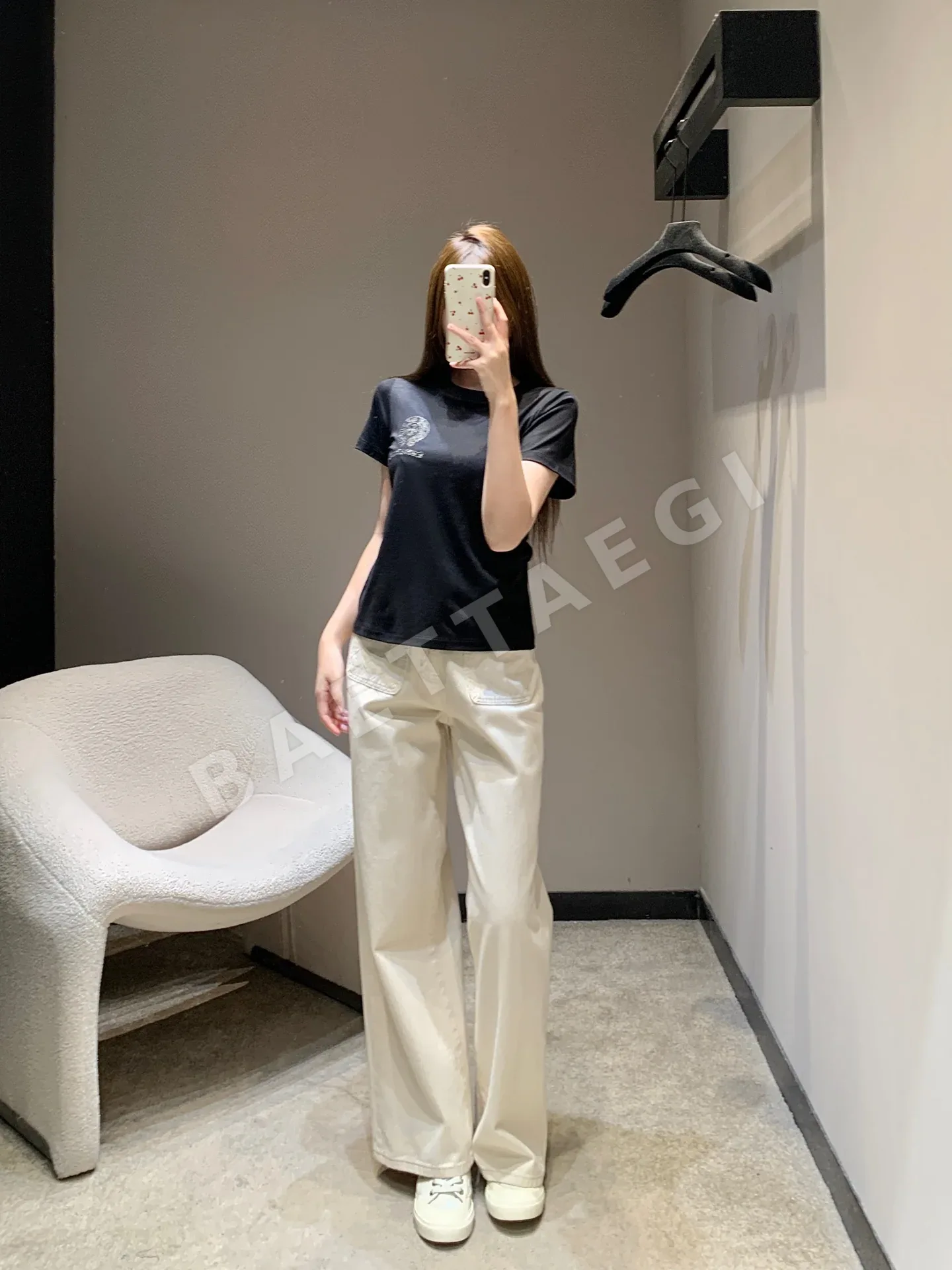 크롬하츠 크루넥 자수 반팔 티셔츠 여성용 상세 이미지 6