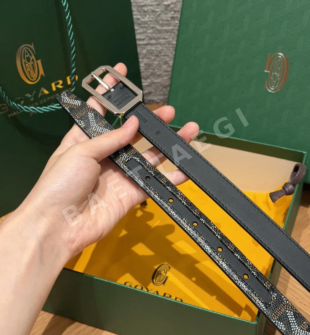 고야드 JD280 프레가트 모노그램 가죽 벨트 상세 이미지 7