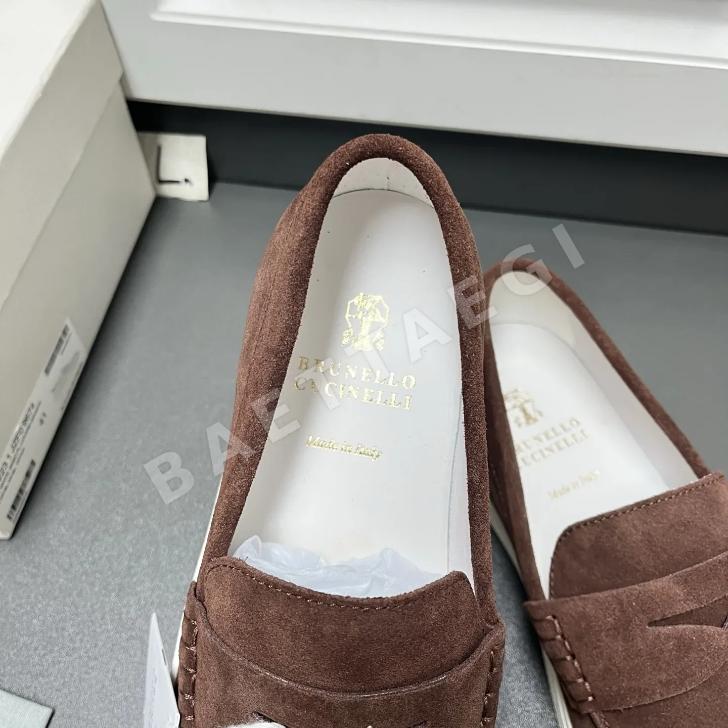 브루넬로쿠치넬리 로퍼 남성 스웨이드 페니 스트라이프 상세 이미지 8
