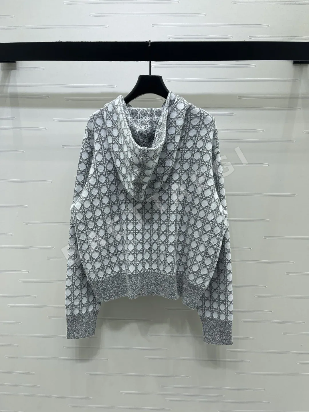디올 카나쥬 패턴 울 후드 지퍼업 가디건 상세 이미지 8