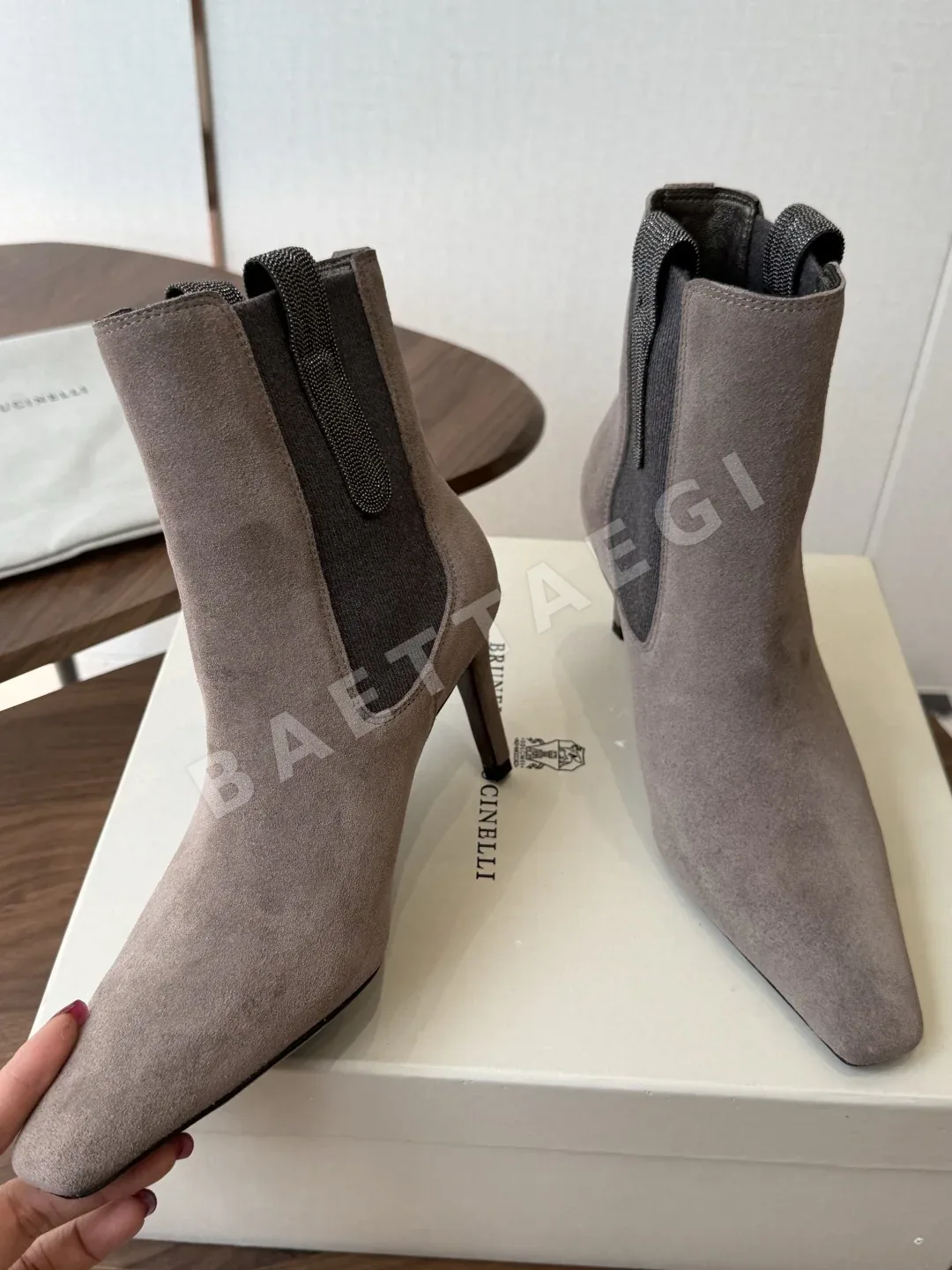 브루넬로쿠치넬리 미드카프 하이힐 부츠 상세 이미지 5