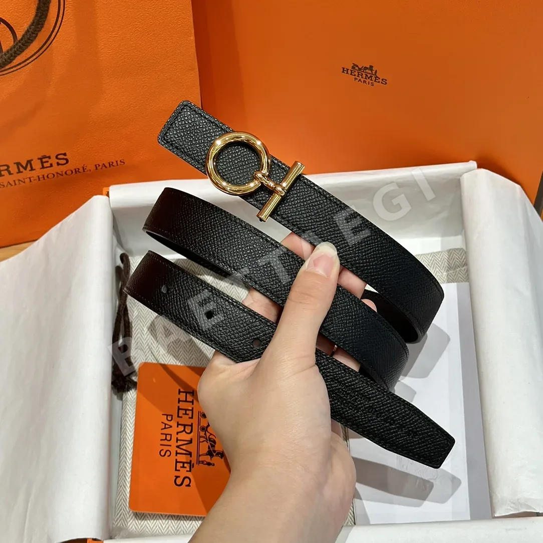 에르메스 셰뉴 당클 팔라듐 버클 양면 가죽 벨트 상세 이미지 3