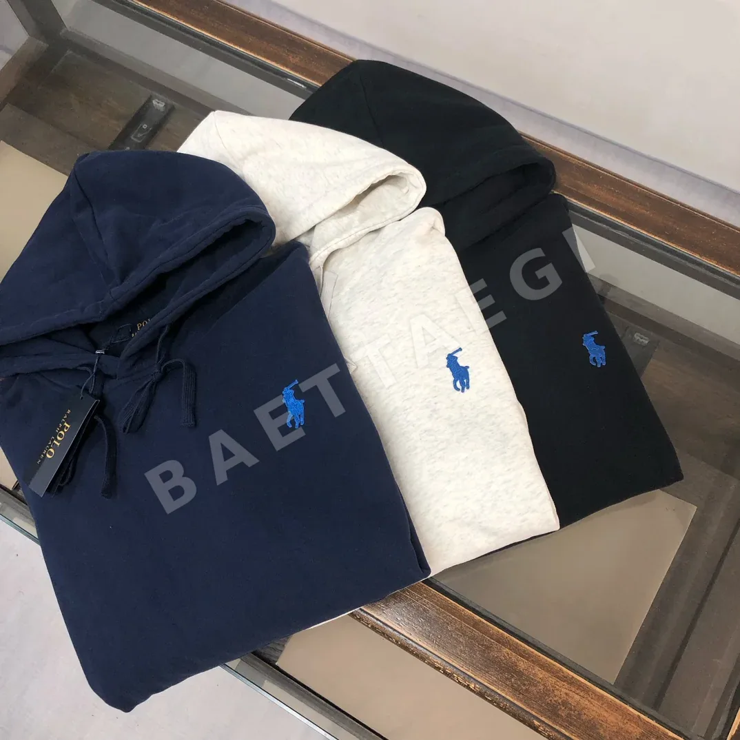 폴로 워시드 코튼 후드 스웨트셔츠 조거 팬츠 세트 상세 이미지 3