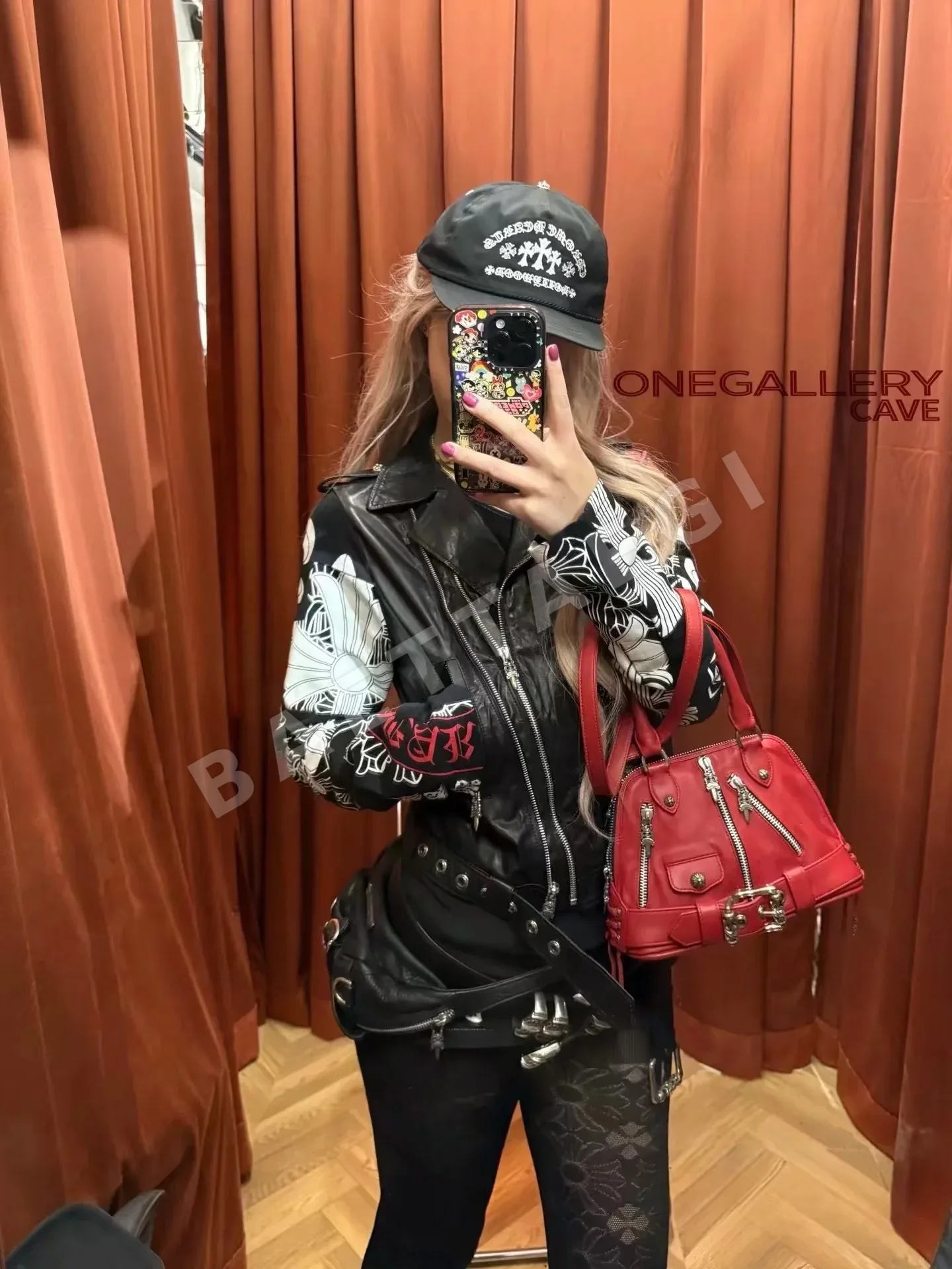 크롬하츠 블랙 자수 3 십자가 베이스볼 모자 상세 이미지 5