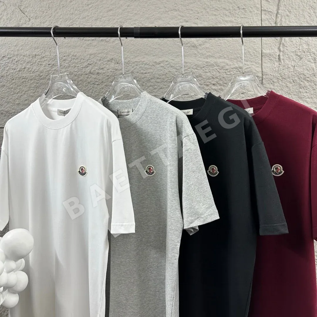 몽클레르 레터 자수 코튼 반팔 티셔츠 상세 이미지 8