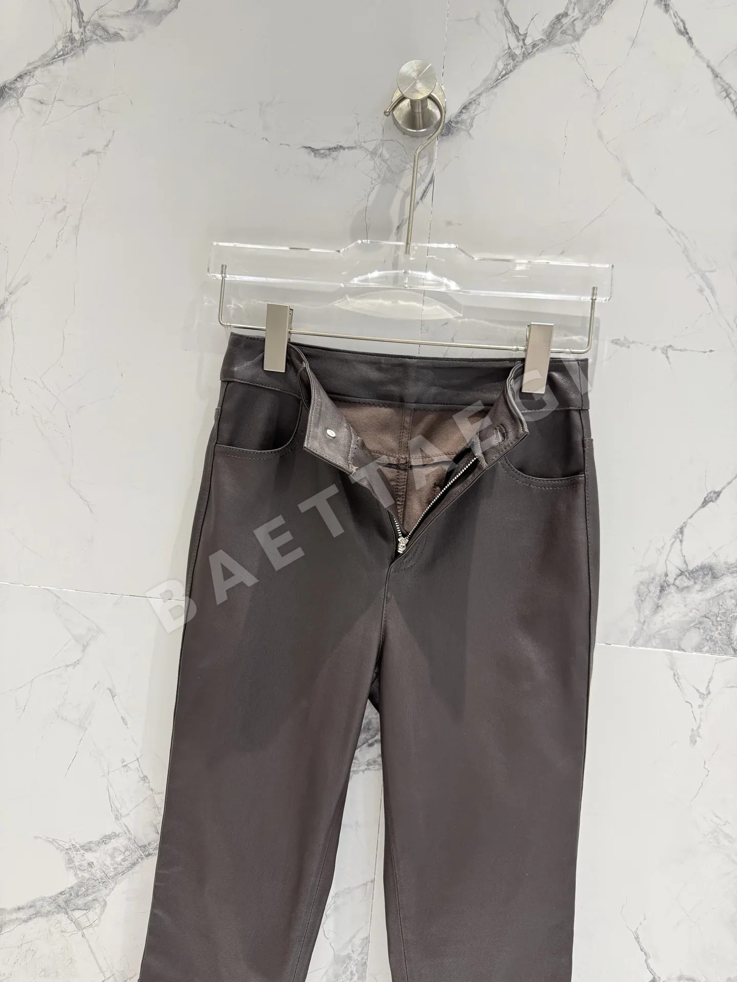 샤넬 램스킨 여성 가죽 바지 상세 이미지 9