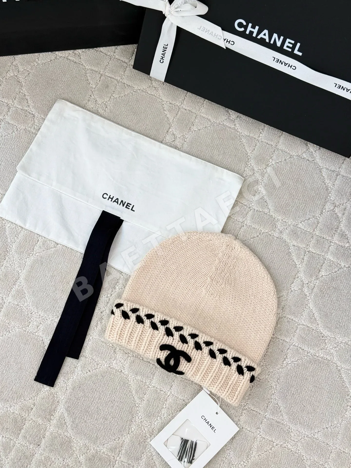 샤넬 컬러 블록 크로셰 트림 비니 상세 이미지 2