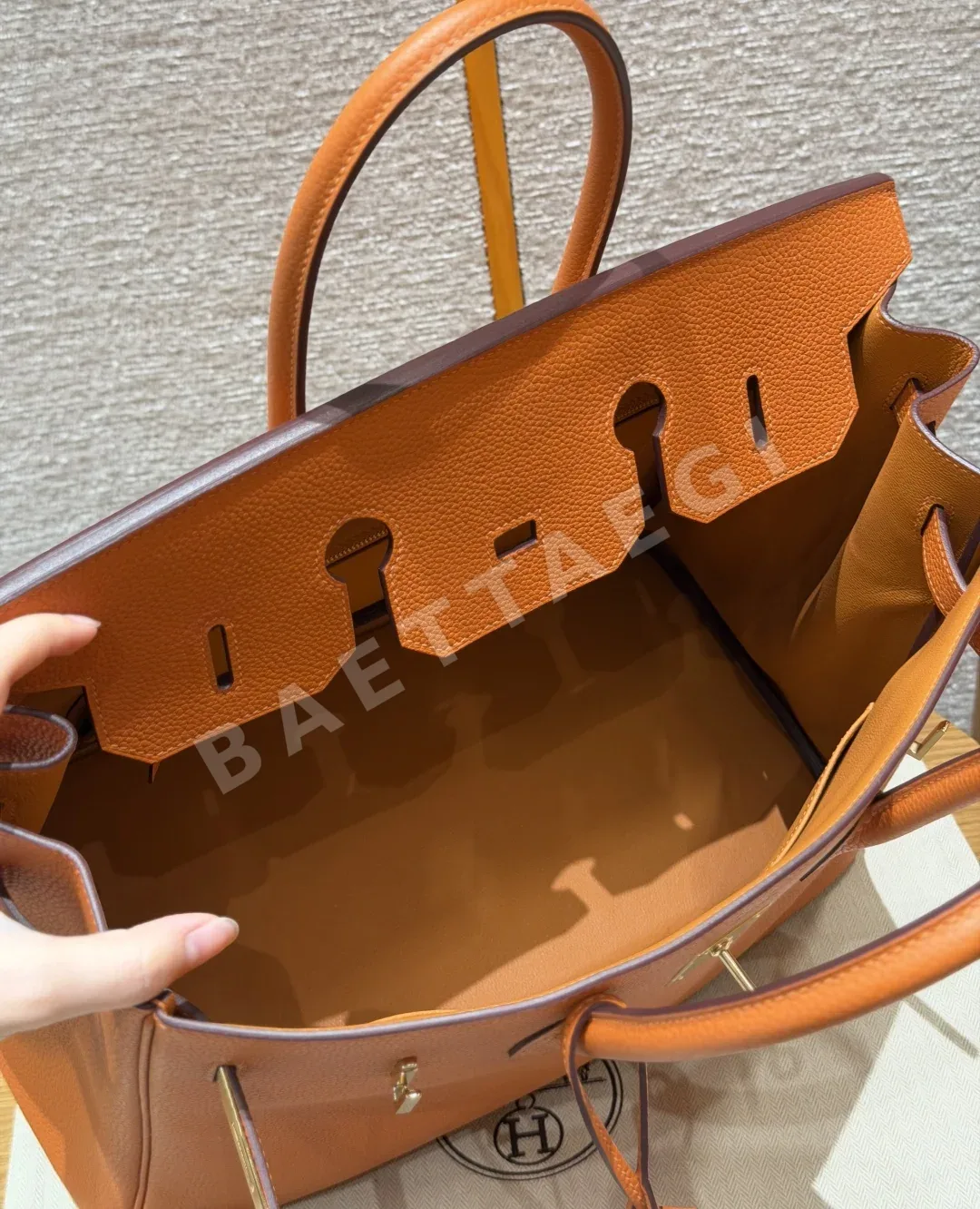 에르메스 버킨 35 토고 가죽 오렌지 가방 상세 이미지 6