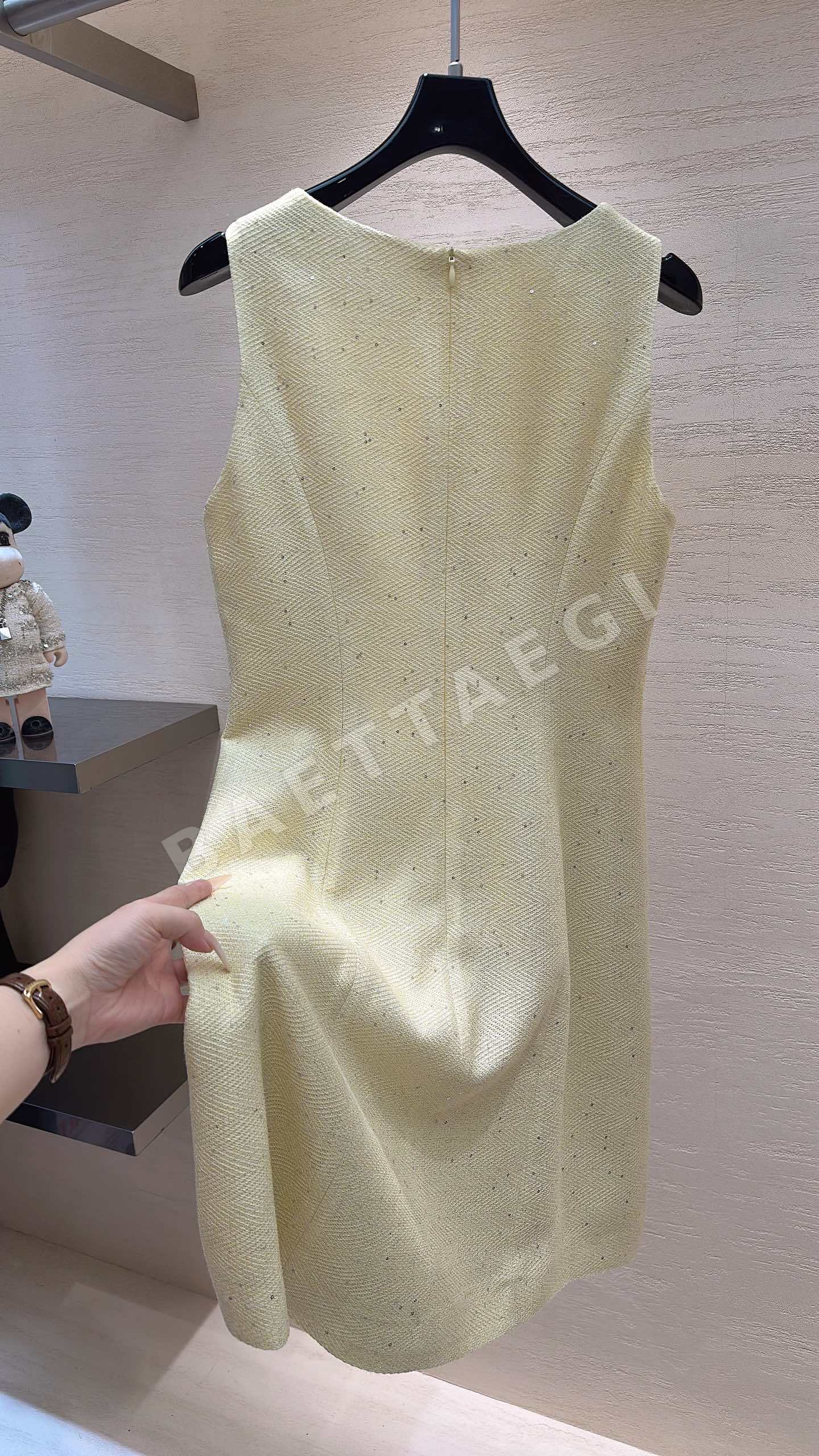 샤넬 사파이어 라인스톤 허리 라인 원피스 상세 이미지 6