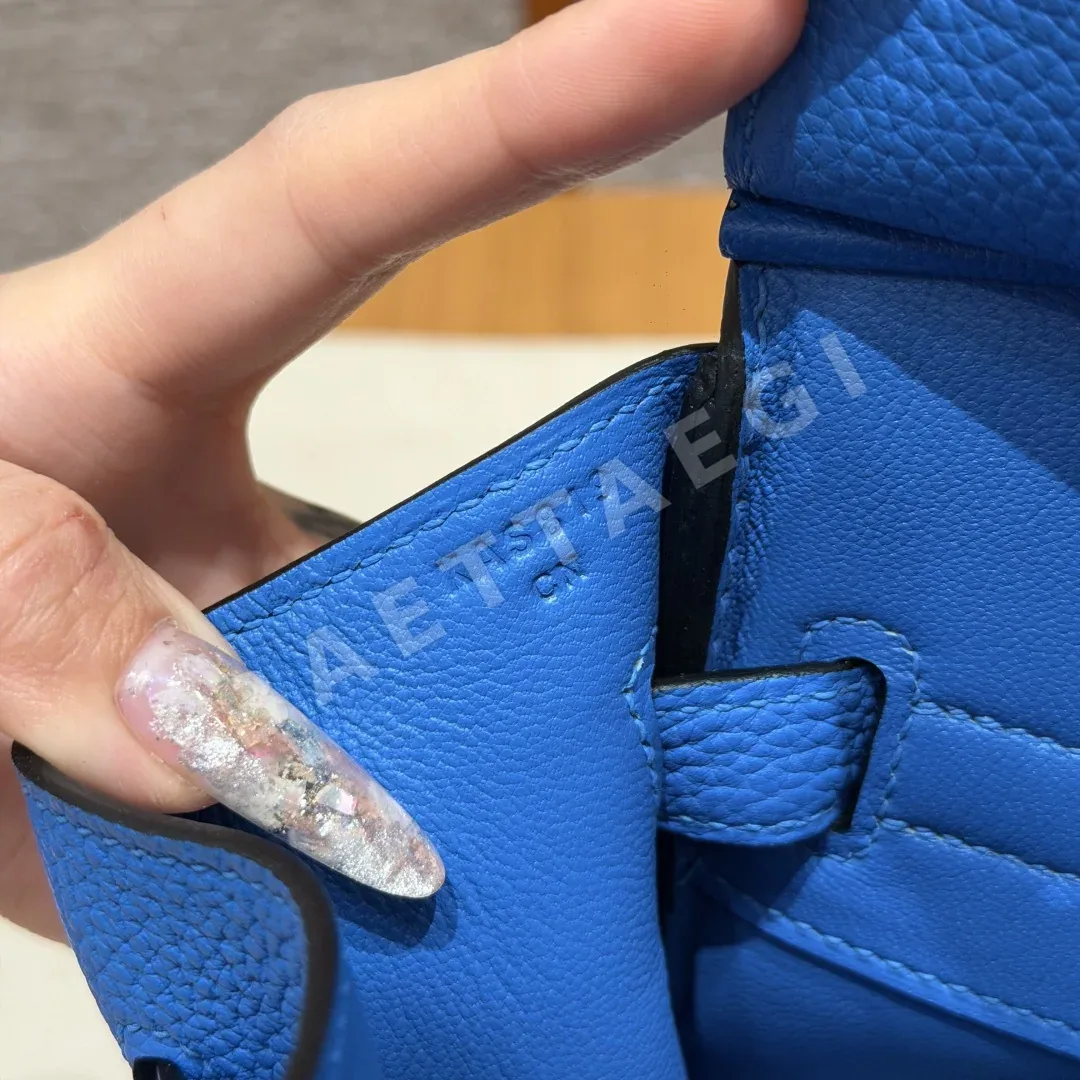 에르메스 버킨 30 블루 브리스풀 토고 가죽 가방 상세 이미지 8