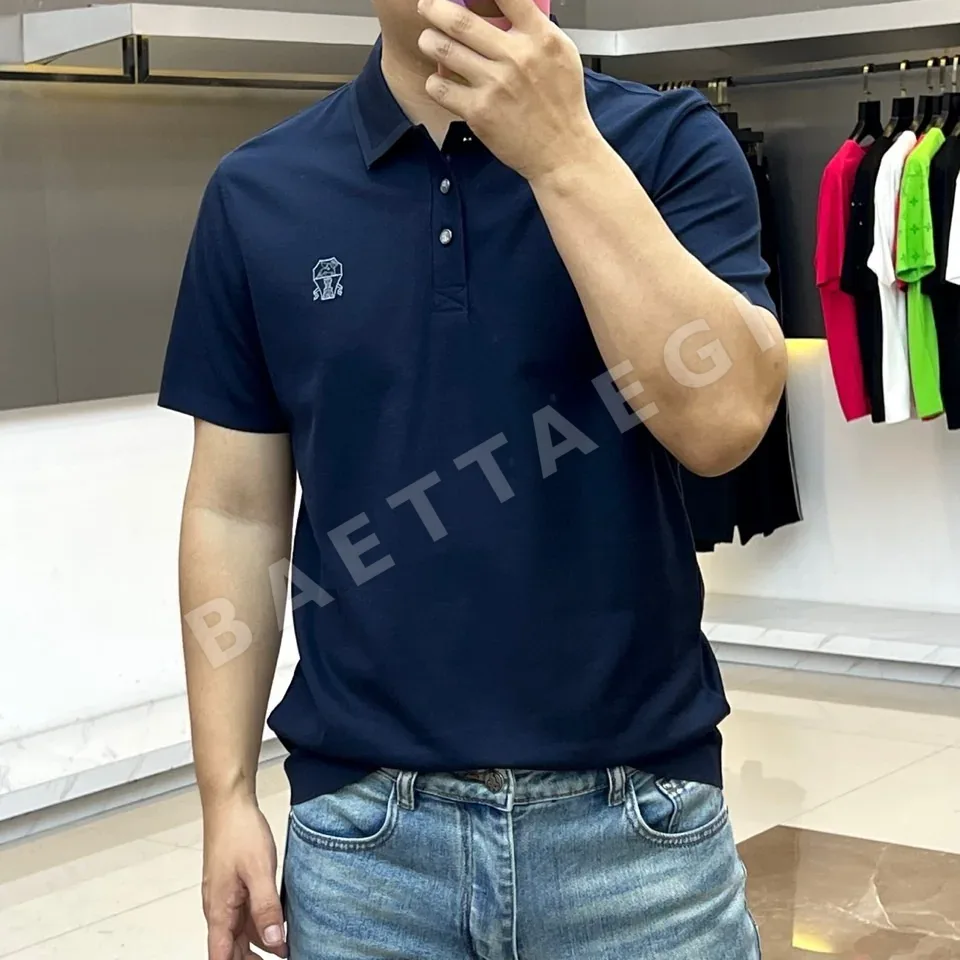 브루넬로쿠치넬리 남성 면 혼방 반팔 티셔츠 상세 이미지 2