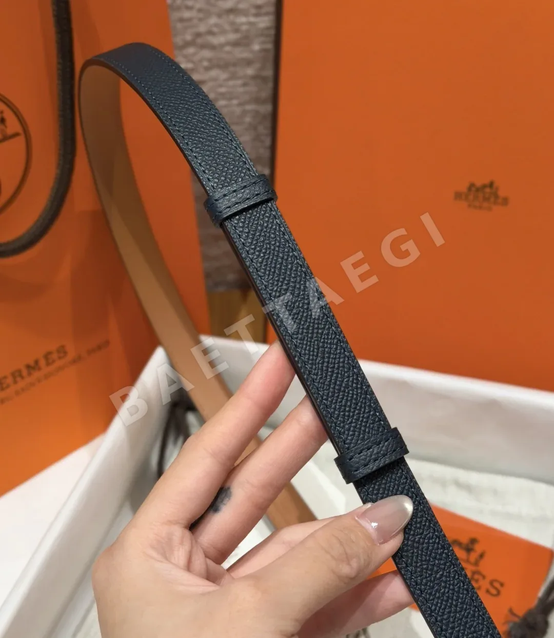 에르메스 켈리 팔라듐 버클 가죽 벨트 상세 이미지 8
