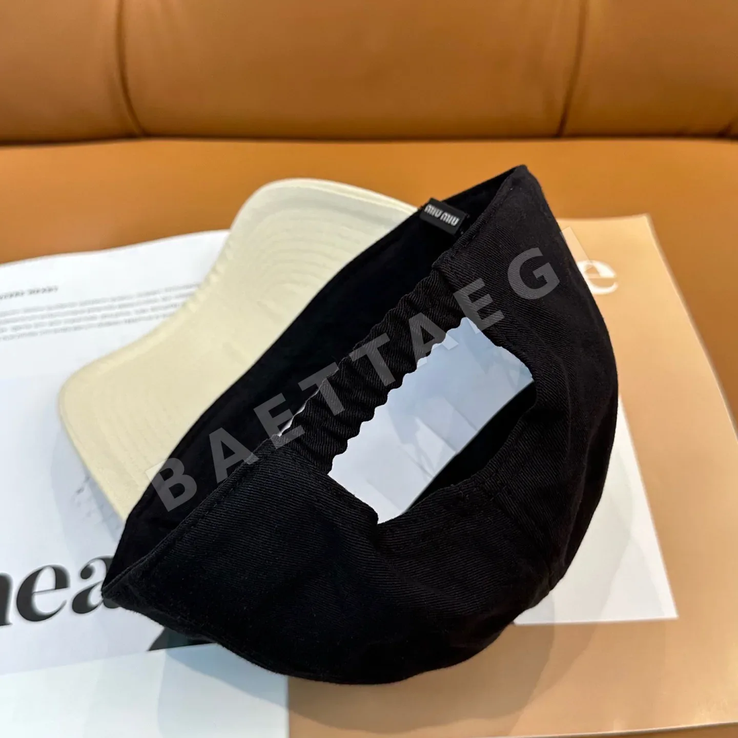 미우미우 컬러 블록 자수 야구모자 상세 이미지 3