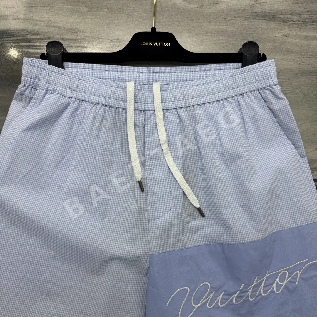 루이비통 체크 자수 레귤러핏 남성 반바지 상세 이미지 7