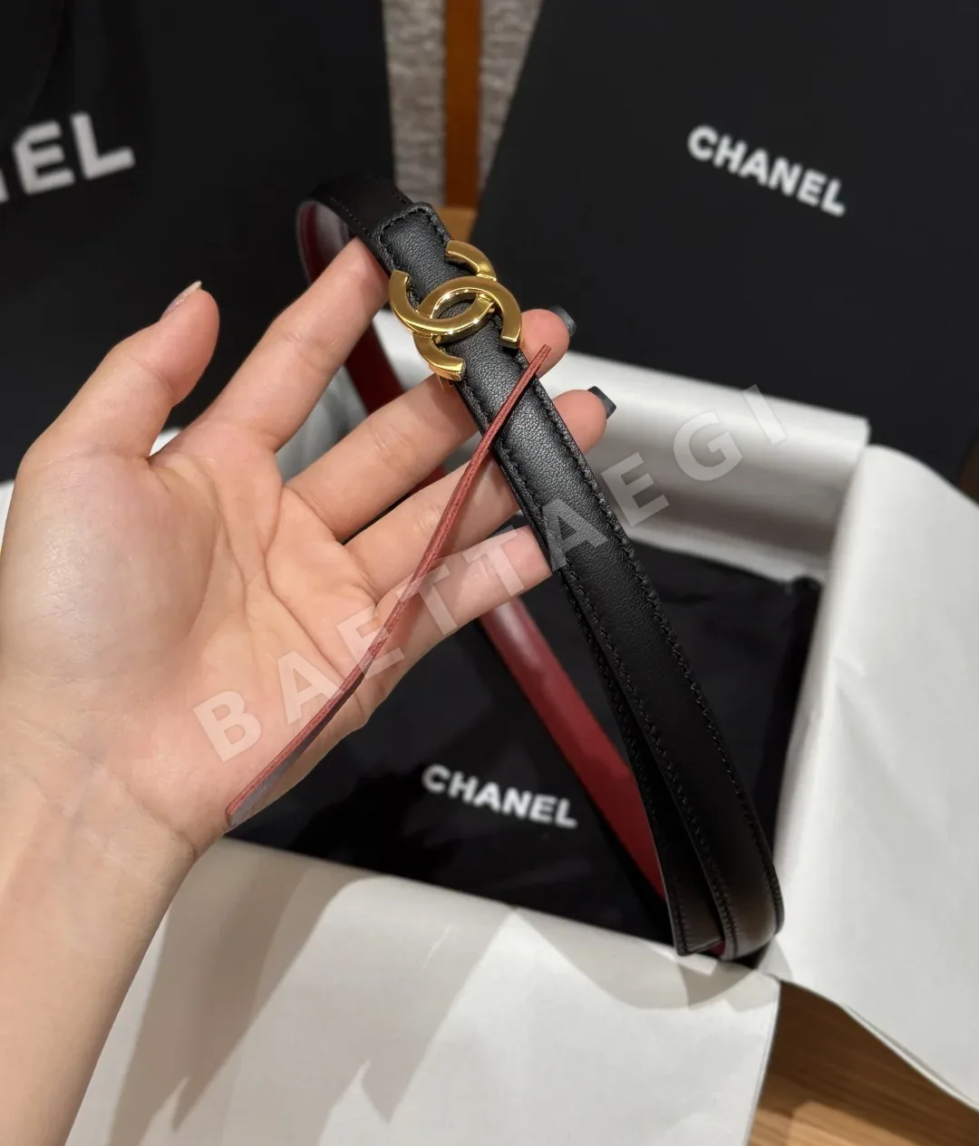 샤넬 더블 C 버클 양면 가죽 벨트 상세 이미지 4
